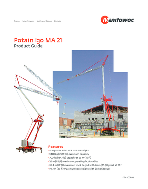Баштові крани - штанга струмоприймача - нижнеповоротні Potain IGO MA 21