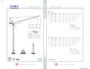 Баштові крани - вантажопідйомна стріла - верхнеповоротні Yongmao STL120