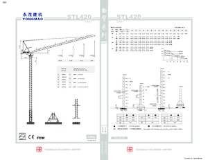 Баштові крани - вантажопідйомна стріла - верхнеповоротні Yongmao STL420