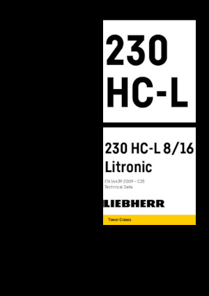 Баштові крани - вантажопідйомна стріла - верхнеповоротні Liebherr 230 HC-LH 8/16 Litronic