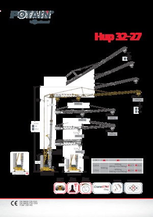 Баштові крани - штанга струмоприймача - нижнеповоротні Potain Hup32-27