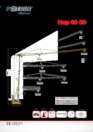 Баштові крани - штанга струмоприймача - нижнеповоротні Potain Hup40-30