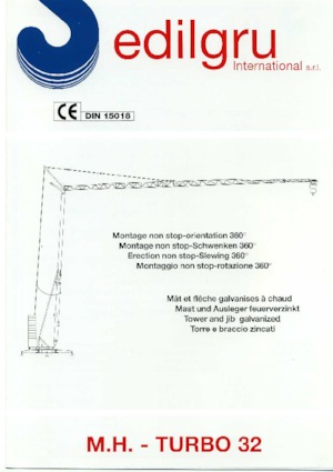 Баштові крани - штанга струмоприймача - нижнеповоротні Edilgru T 32