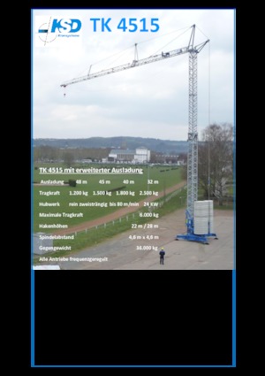 Баштові крани - штанга струмоприймача - нижнеповоротні KSD TK 4515 (2,5m)