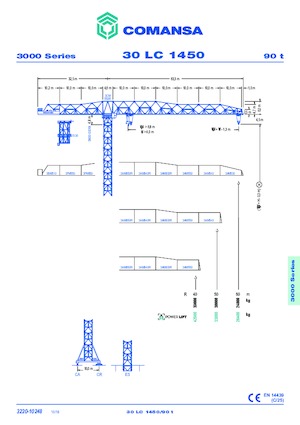 Баштові крани - штанга струмоприймача - верхнеповоротні Comansa 30LC1450