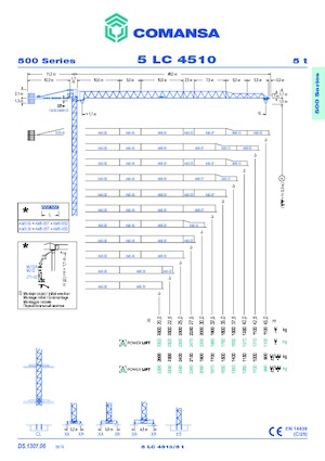 Баштові крани - штанга струмоприймача - верхнеповоротні Comansa 5LC4510