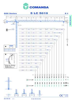 Баштові крани - штанга струмоприймача - верхнеповоротні Comansa 5LC5010