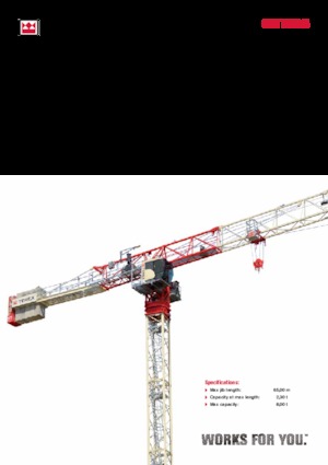 Баштові крани - штанга струмоприймача - верхнеповоротні Terex Comedil (Zeppelin) CTT 202-08