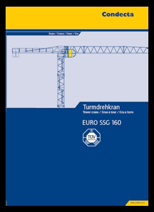 Баштові крани - штанга струмоприймача - верхнеповоротні Condecta EURO SSG 160