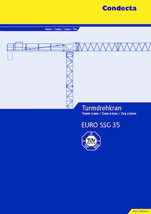 Баштові крани - штанга струмоприймача - верхнеповоротні Condecta EURO SSG 35