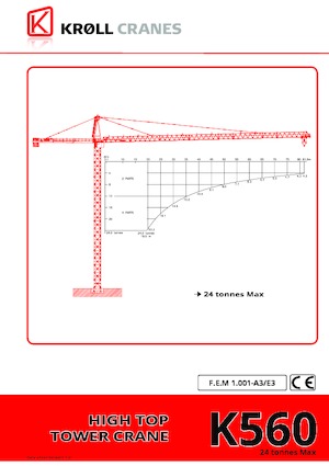 Баштові крани - штанга струмоприймача - верхнеповоротні Kroll K-560