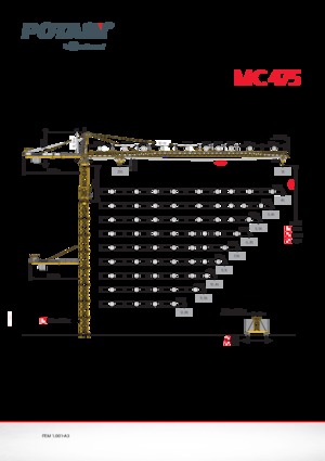 Баштові крани - штанга струмоприймача - верхнеповоротні Potain MC 475