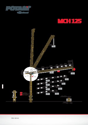 Баштові крани - штанга струмоприймача - верхнеповоротні Potain MCH 125