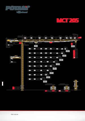 Баштові крани - штанга струмоприймача - верхнеповоротні Potain MCT 205