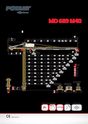 Баштові крани - штанга струмоприймача - верхнеповоротні Potain MD 689 M40