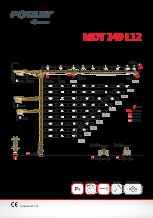 Баштові крани - штанга струмоприймача - верхнеповоротні Potain MDT 349 L 12