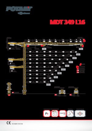 Баштові крани - штанга струмоприймача - верхнеповоротні Potain MDT 349 L 16