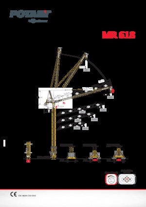 Баштові крани - штанга струмоприймача - верхнеповоротні Potain MR 618