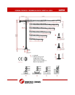 Баштові крани - штанга струмоприймача - верхнеповоротні Raimondi MRT 84