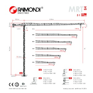 Баштові крани - штанга струмоприймача - верхнеповоротні Raimondi MRT84