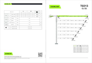 Баштові крани - штанга струмоприймача - верхнеповоротні Zoomlion T6013-8