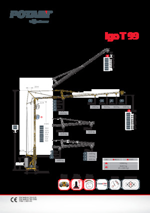 Баштові крани - штанга струмоприймача - нижнеповоротні Potain Igo T 99