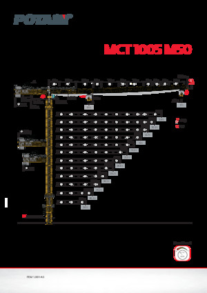 Баштові крани - штанга струмоприймача - верхнеповоротні Potain MCT 1005 M50