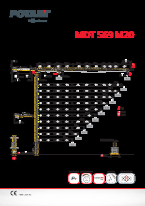 Баштові крани - штанга струмоприймача - верхнеповоротні Potain MDT 569 M20