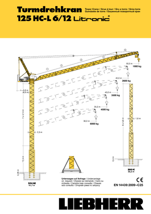 Баштові крани - вантажопідйомна стріла - верхнеповоротні Liebherr 125 HC L