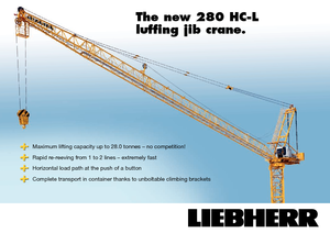Баштові крани - вантажопідйомна стріла - верхнеповоротні Liebherr 280 HC-L 16/28  Litronic