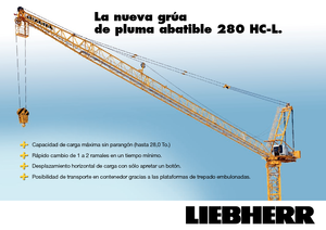 Баштові крани - вантажопідйомна стріла - верхнеповоротні Liebherr 280 HC-L 16/28  Litronic