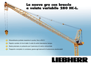 Баштові крани - вантажопідйомна стріла - верхнеповоротні Liebherr 280 HC-L 16/28  Litronic