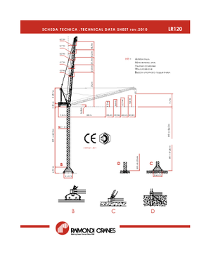 Баштові крани - вантажопідйомна стріла - верхнеповоротні Raimondi LR 120