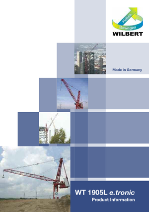 Баштові крани - вантажопідйомна стріла - верхнеповоротні Wilbert WT 1905 L e.tronic