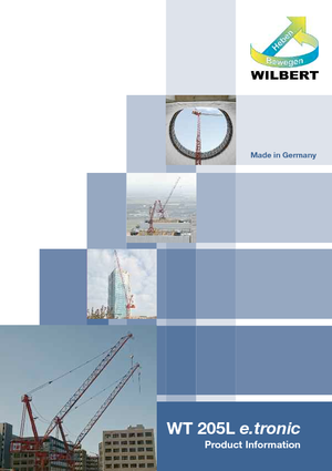Баштові крани - вантажопідйомна стріла - верхнеповоротні Wilbert WT 205 L e.tronic