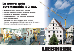 Баштові крани - штанга струмоприймача - нижнеповоротні Liebherr 22 HM FU