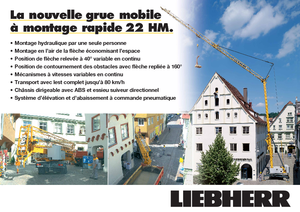 Баштові крани - штанга струмоприймача - нижнеповоротні Liebherr 22 HM FU