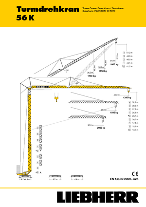Баштові крани - штанга струмоприймача - нижнеповоротні Liebherr 56 K-2,4 m FU
