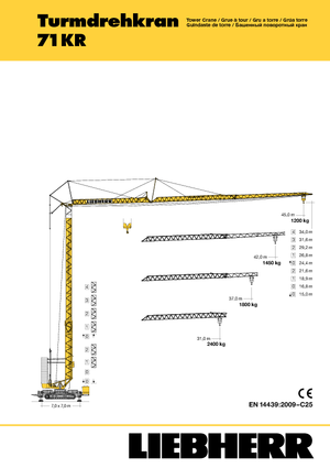Баштові крани - штанга струмоприймача - нижнеповоротні Liebherr 71 KR.1 (FU)