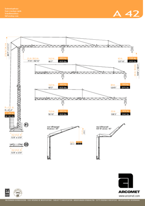 Баштові крани - штанга струмоприймача - нижнеповоротні Arcomet A 42