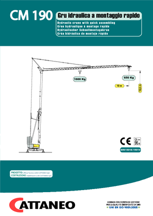 Баштові крани - штанга струмоприймача - нижнеповоротні Cattaneo CM 190 