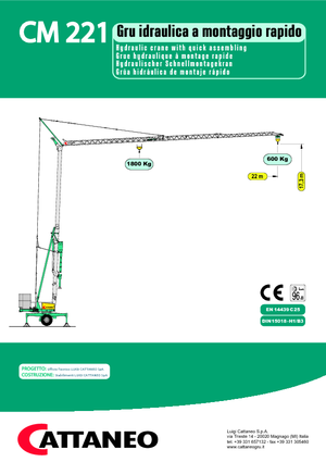 Баштові крани - штанга струмоприймача - нижнеповоротні Cattaneo CM 221 