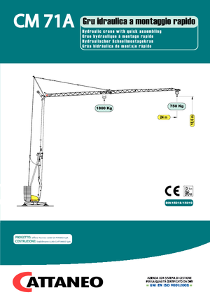 Баштові крани - штанга струмоприймача - нижнеповоротні Cattaneo CM 71A