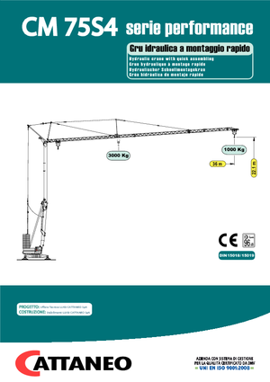 Баштові крани - штанга струмоприймача - нижнеповоротні Cattaneo CM 75 S 4