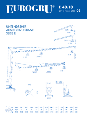 Баштові крани - штанга струмоприймача - нижнеповоротні Eurogru ® E 40.10