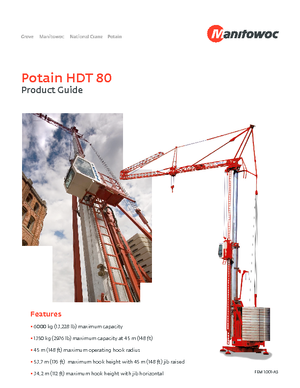 Баштові крани - штанга струмоприймача - нижнеповоротні Potain HDT 80