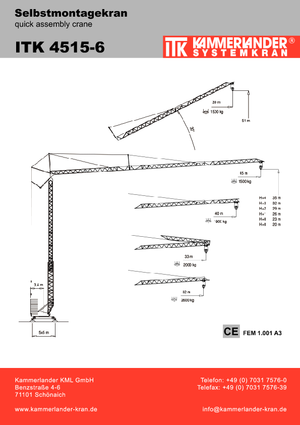 Баштові крани - штанга струмоприймача - нижнеповоротні ITK ITK 4515-6