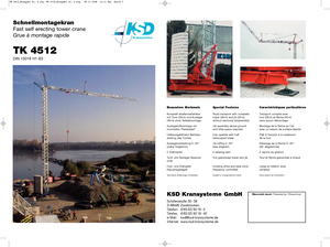 Баштові крани - штанга струмоприймача - нижнеповоротні KSD TK 4512 (2,3m)