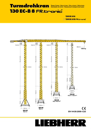 Баштові крани - штанга струмоприймача - верхнеповоротні Liebherr 130 EC-B 8 FR.tronic