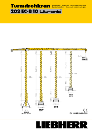 Баштові крани - штанга струмоприймача - верхнеповоротні Liebherr 202 EC-B 10 Litronic